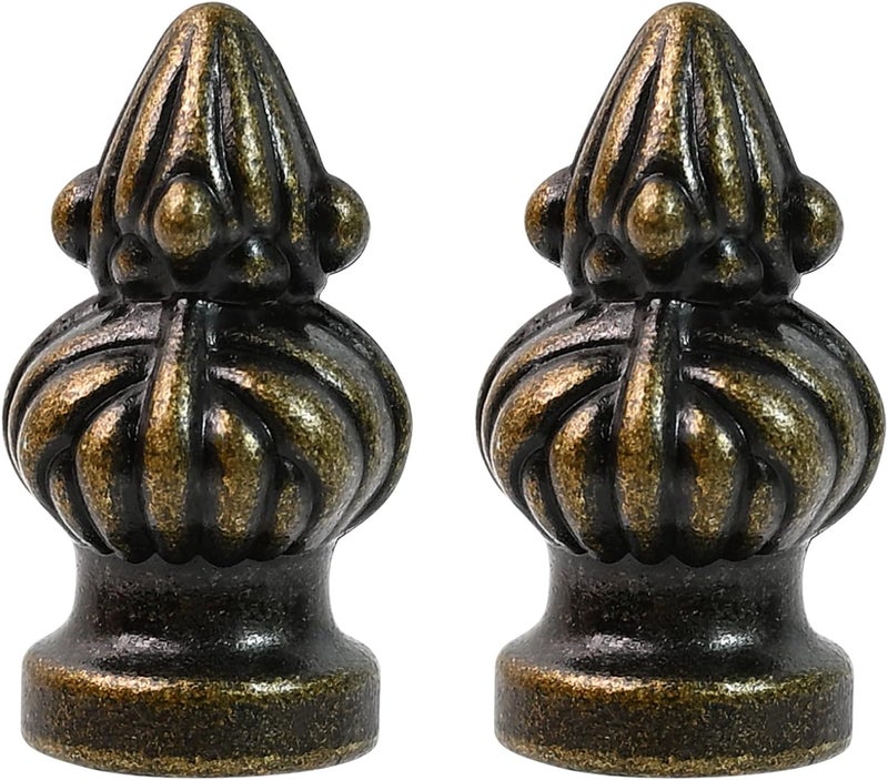 Dirvcp Vintage Lampshade Decoration Brass Lamp Cover Knob with Double Threaded Screws, Suitable for 3/8" and 1/4-27 inches (2 Pack) - Image 1